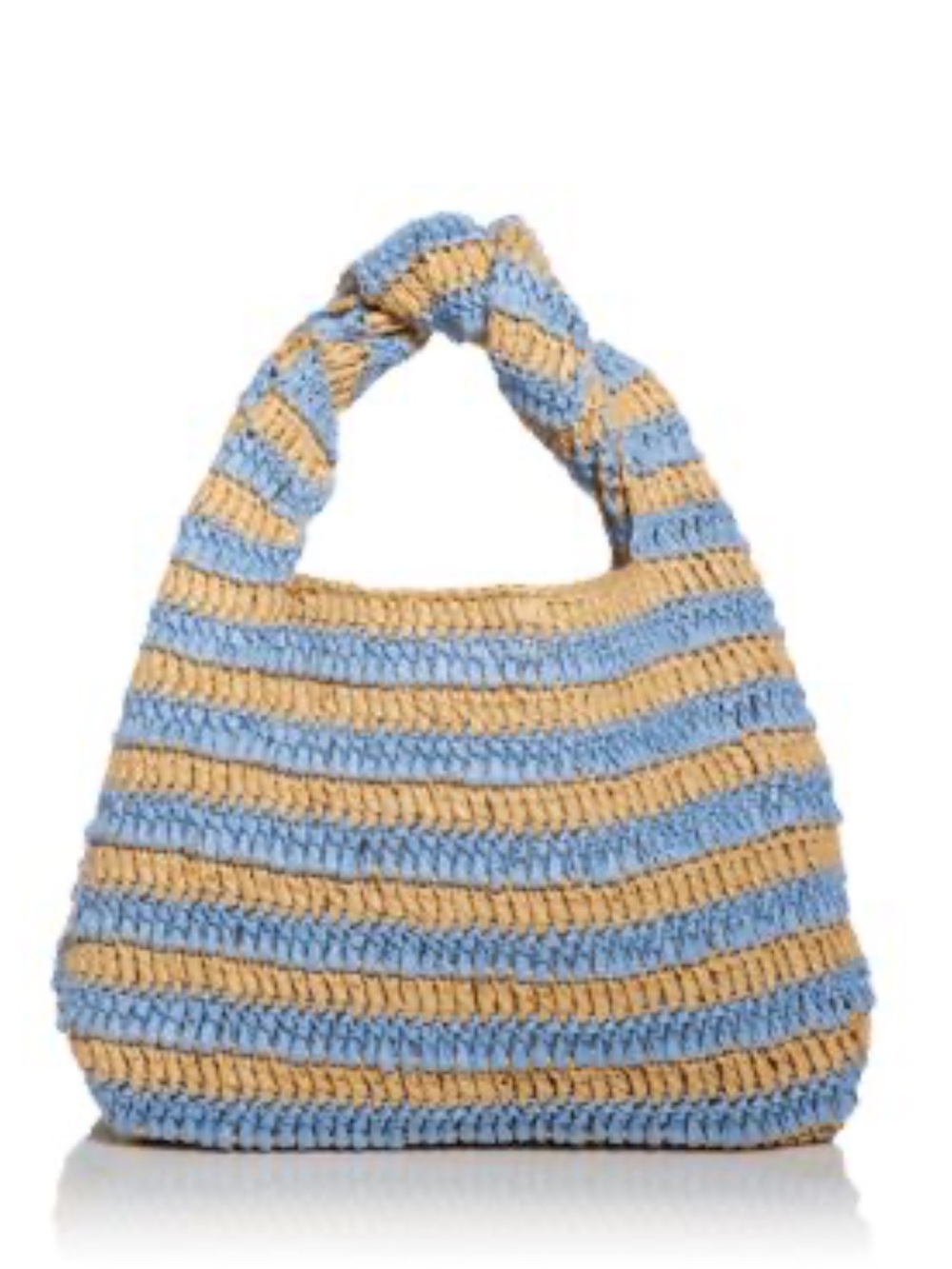 New! A.L.C. Blue and Tan Crochet Stripe Tote